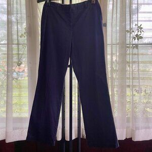 NWT Womens Lands End Mid Rise Trouser Leg Pants Navy Blue Size 8
